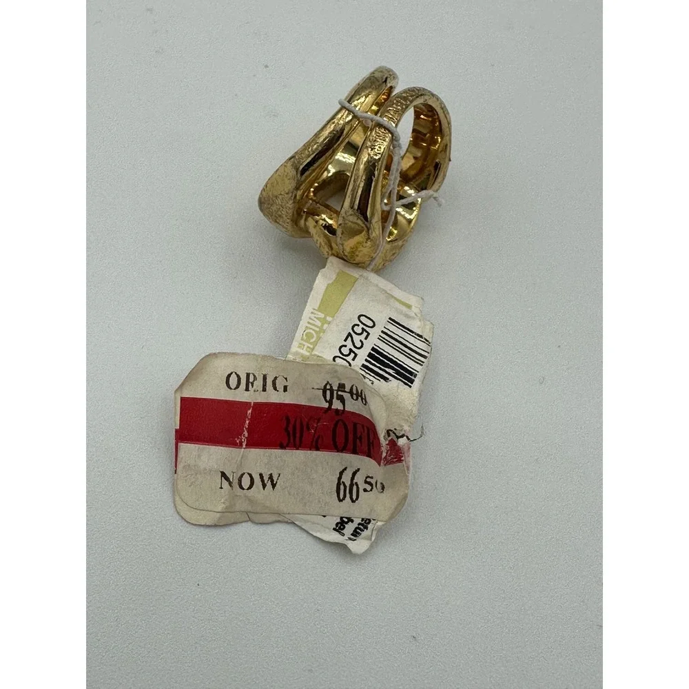 Michael Kors Curb Link Statement Ring Womens Size 6 Gold New With Imperfections